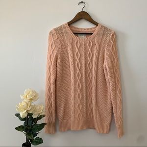 Forever 21 Cable Knit Pink Sweater